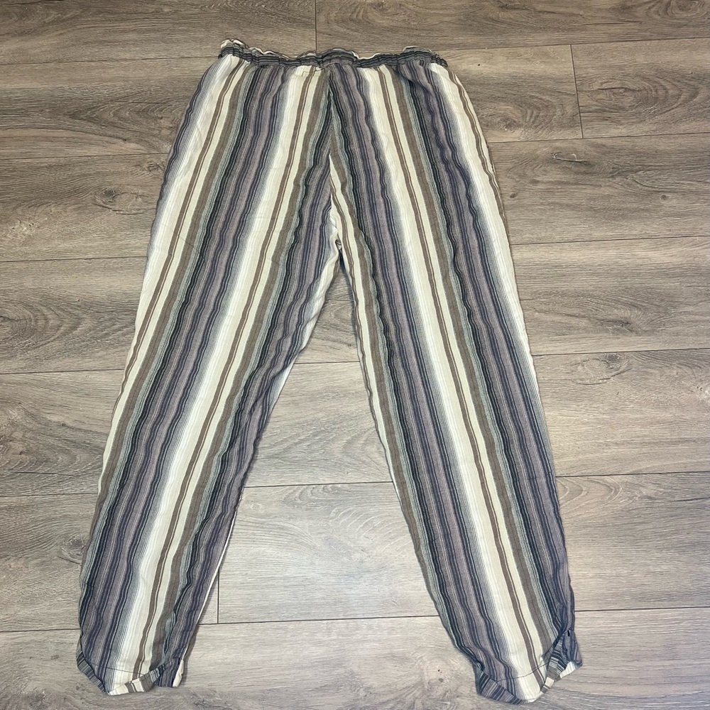 Kavu Tiba Multi Color Striped Ankle Roll Pants Organic Cotton Size Large - Picture 10 of 12